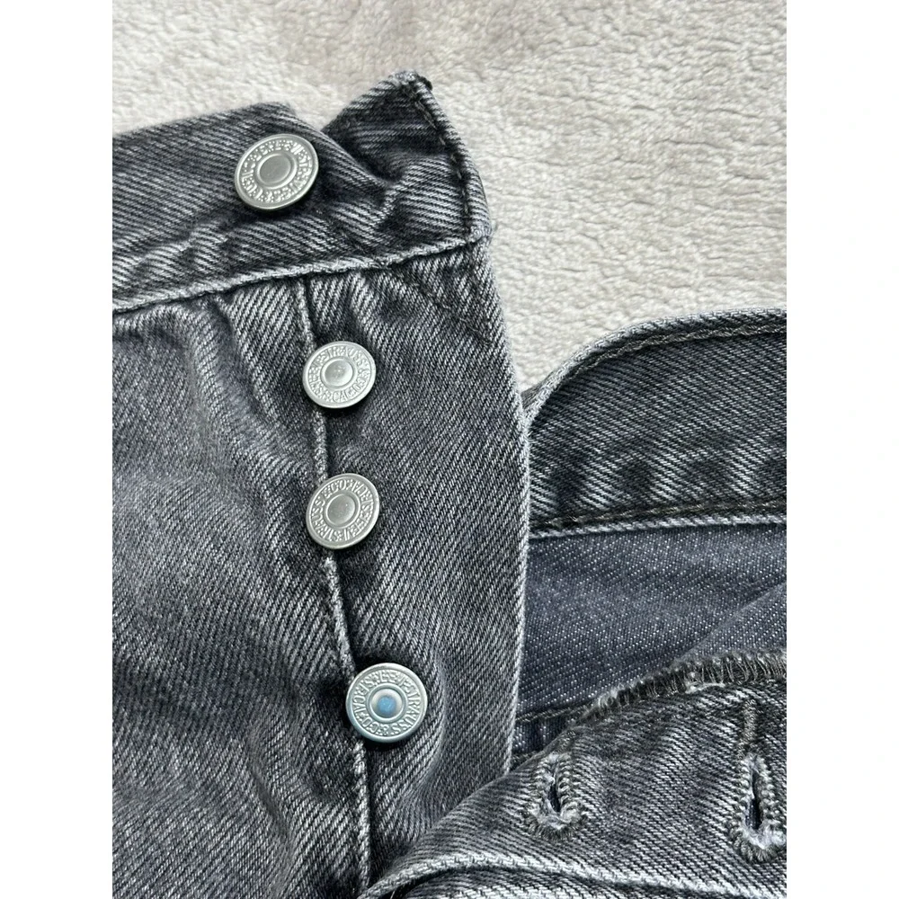 Levi's 501 Jeans Mens Size 42x30 Charcoal Gray Straight Leg Button Fly EUC
